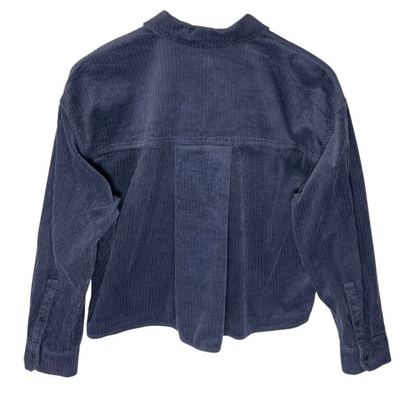 MADEWELL Women’s Cropped Oversized Blue Corduroy Shirt Jacket Small - Picture 6 of 6